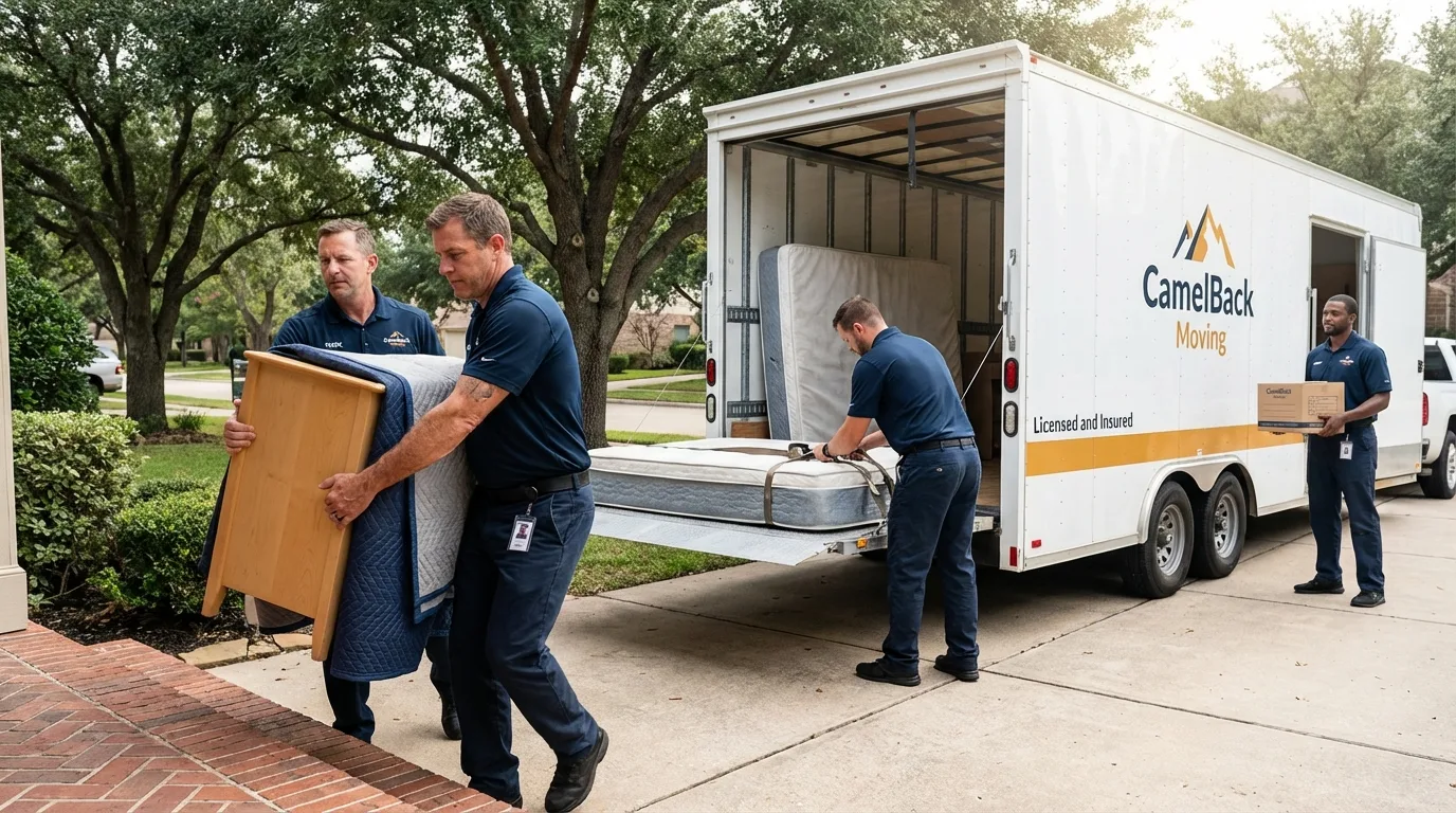 Crew loading residential truck for cross-state move from Dove Creek, CO