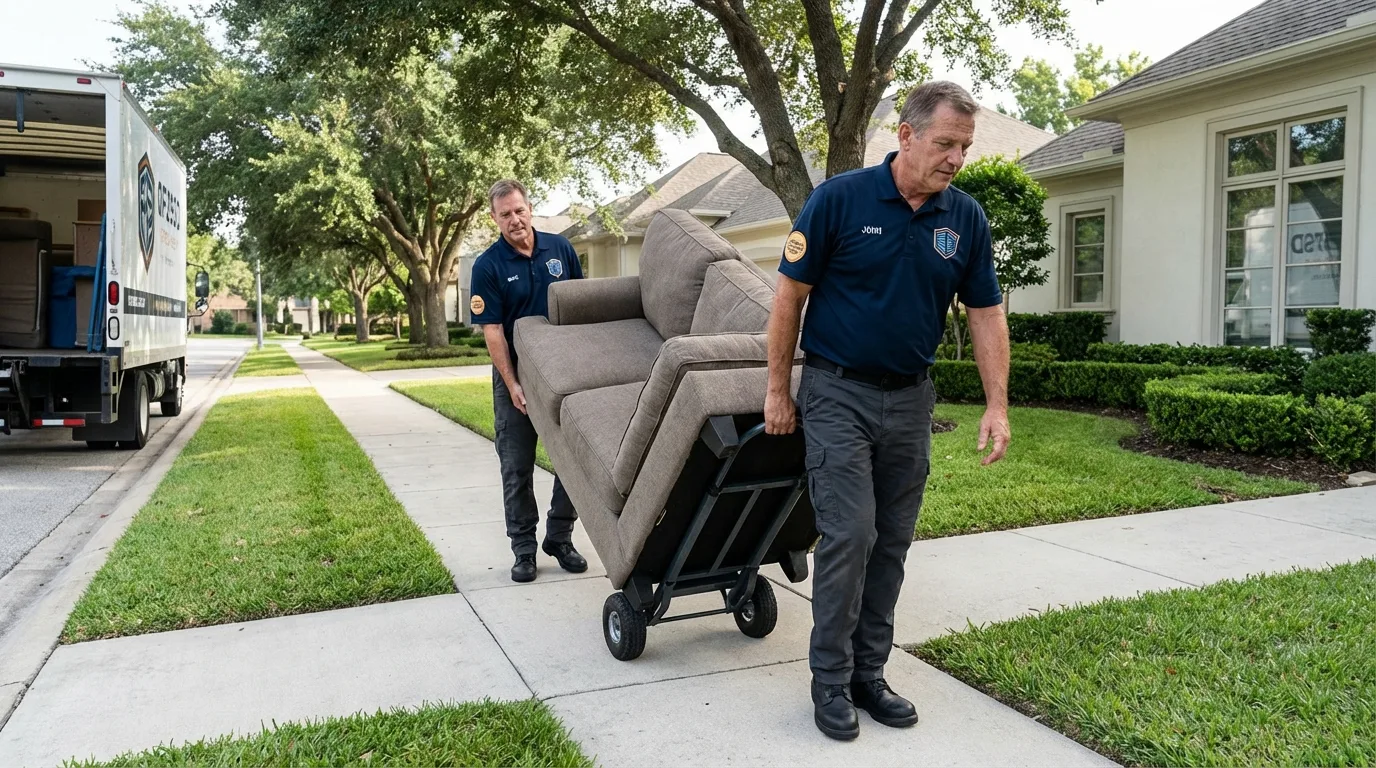 Local residential moving crew loading furniture in Dove Creek, CO