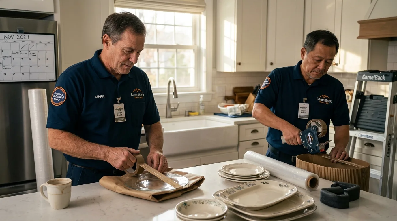 Professional crew packing kitchen dishware in Dove Creek, CO