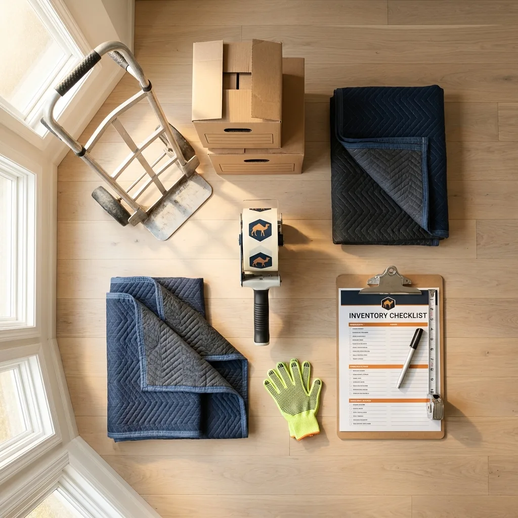 Professional moving supplies and packing materials layout for Dove Creek residential relocations