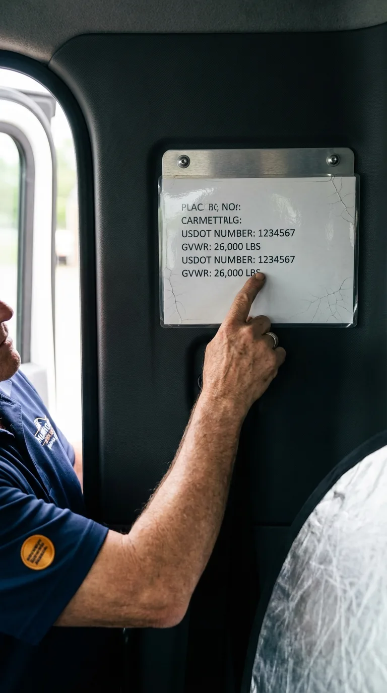 USDOT licensing placard verification in Dove Creek